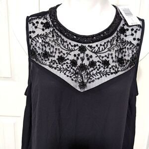 NWT Torrid Mock Neck Beaded Front Women's Tunic Tank